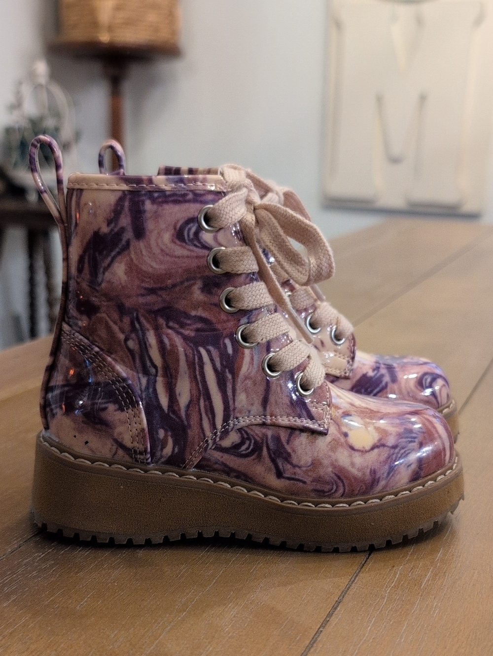 Steve Madden Kids Boots size 7 Toliviaa Purple Marble